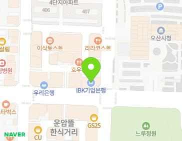 경기도 오산시 성호대로 129 (오산동, 기업은행) 지도