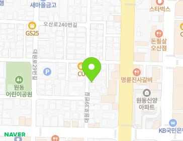 경기도 오산시 대원로39번길 10-1 (원동, 반석주택) 지도