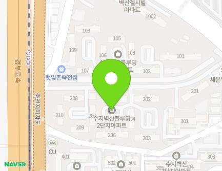 경기도 용인시 수지구 용구대로2771번길 66 (죽전동, 용인수지벽산타운2단지) 지도