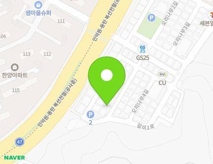 경기도 의왕시 오리나무2길 52 (내손동) 지도