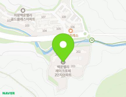 경기도 의왕시 바라산로 76 (학의동, 백운밸리풍경채레이크포레2단지아파트) 지도