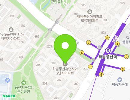 경기도 하남시 덕풍서로 45 (덕풍동, 휴먼시아꽃뫼마을) 지도