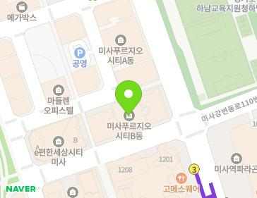 경기도 하남시 미사강변중앙로198번길 29 (망월동, 미사푸르지오시티B동) 지도