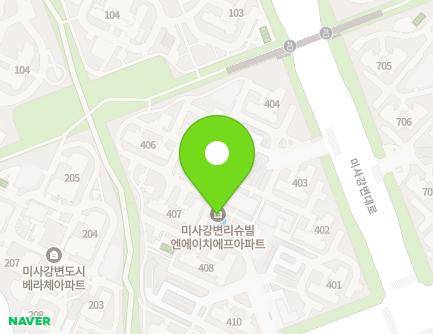 경기도 하남시 미사강변북로 25 (선동, 미사강변리슈빌엔에이치에프) 지도