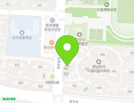 경기도 화성시 향남읍 행정동로 86 (향남시범 복사꽃마을 한국아델리움) 지도