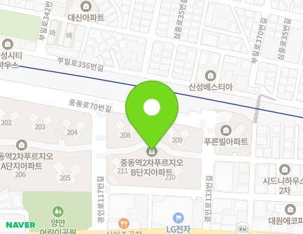 경기도 부천시 소사구 경인로133번길 23 (송내동, 부천중동역2차푸르지오B단지) 지도
