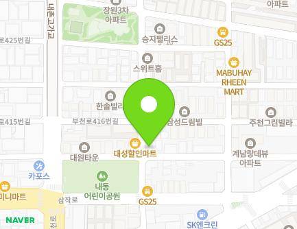 경기도 부천시 오정구 부천로410번길 27 (내동) 지도