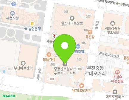 경기도 부천시 원미구 소향로 181 (중동, 센트럴파크푸르지오) 지도