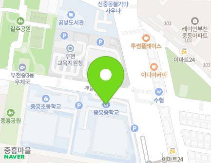 경기도 부천시 원미구 신흥로 245 (중동, 중흥중학교) 지도