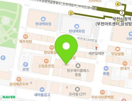 경기도 부천시 원미구 석천로177번길 21 (중동, 화이트밸리) 지도