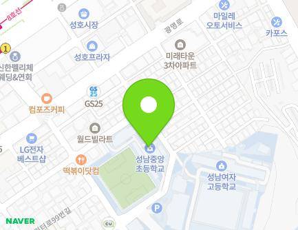 경기도 성남시 중원구 원터로94번길 7 (성남동, 성남중앙초등학교) 지도