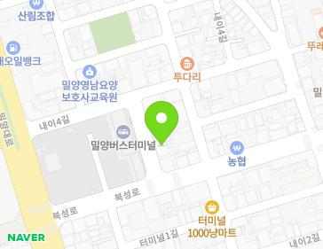 경상남도 밀양시 북성로 11-4 (내이동) 지도