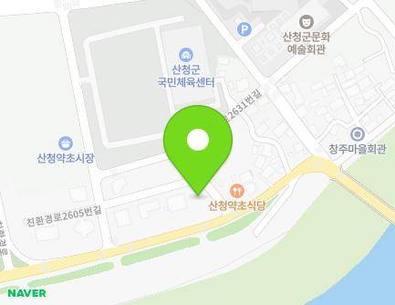 경상남도 산청군 금서면 친환경로2605번길 6-12 (화이트산청샘물대리점) 지도