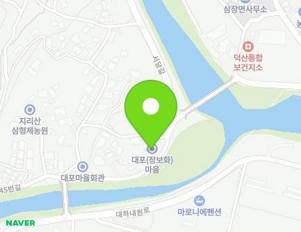 경상남도 산청군 삼장면 덕산대포로245번길 28 (대포마을회관) 지도