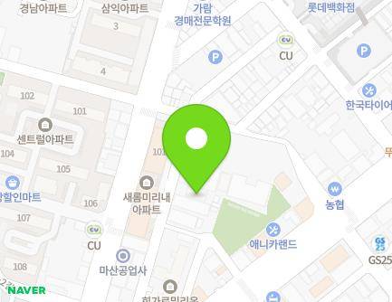 경상남도 창원시 마산합포구 동서동3길 38 (신포동1가, 환웅수빌리지) 지도