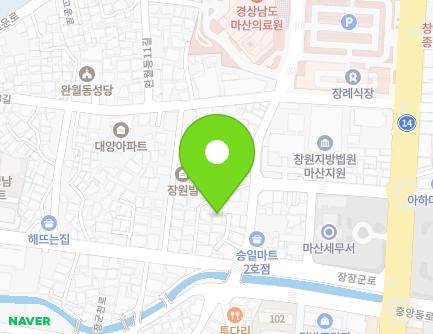경상남도 창원시 마산합포구 완월동7길 25-1 (장군동4가, 한우리식당) 지도
