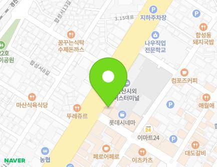 경상남도 창원시 마산회원구 3·15대로 750 (합성동, 마산시외버스터미널) 지도