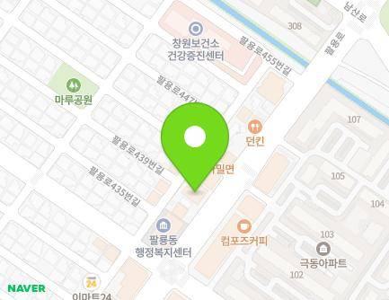 경상남도 창원시 의창구 팔용로 439 (팔용동, 사화빌딩) 지도