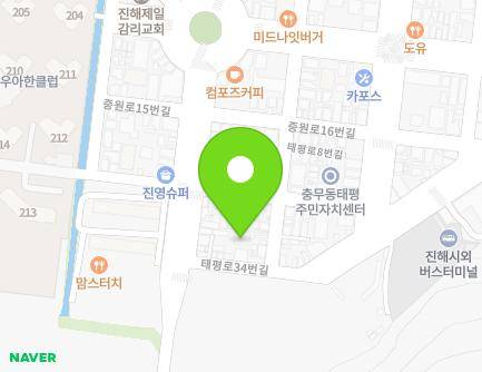 경상남도 창원시 진해구 태평로34번길 36-1 (대영동, 대영연립) 지도