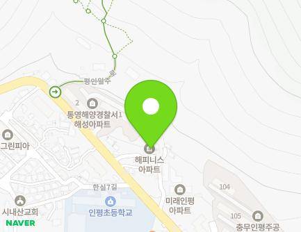 경상남도 통영시 평인일주로 104 (인평동, 해피니스) 지도