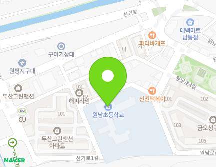 경상북도 구미시 원남로 12-50 (남통동, 원남초등학교) 지도