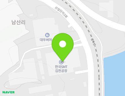 경상북도 김천시 어모면 산업단지3로 55 (한국에스엠티(주)) 지도