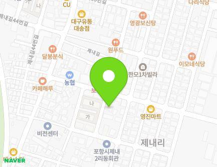 경상북도 포항시 남구 대송면 제내길53번길 12 (한영골든빌라) 지도