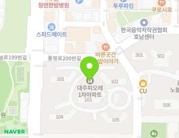 광주광역시 광산구 풍영로170번길 39-25 (장덕동, 광주수완지구대주피오레아파트) 지도