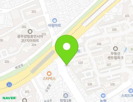 광주광역시 남구 오방로 112-1 (방림동, 나약국) 지도