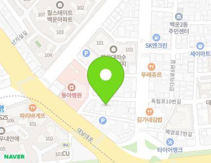 광주광역시 남구 독립로 9-9 (백운동, OK호텔) 지도