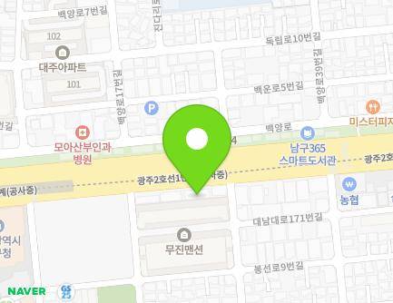 광주광역시 남구 대남대로 185 (봉선동, 한국방송광고공사) 지도