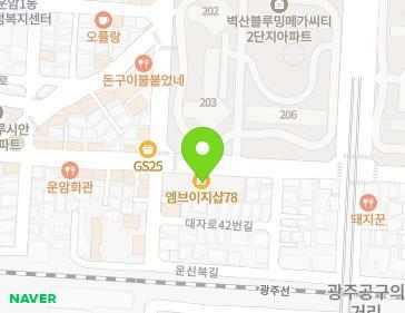 광주광역시 북구 대자로 36 (운암동, MVG#78) 지도
