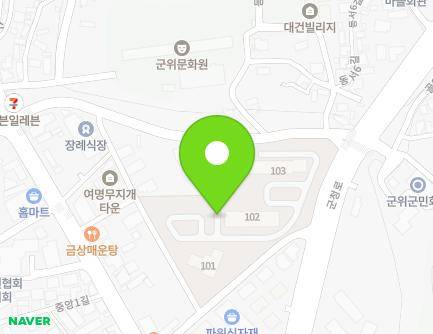 대구광역시 군위군 군위읍 동산새길 50 (군위서부엘에이치천년나무1단지) 지도