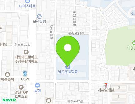 대구광역시 남구 현충동길 74 (대명동, 남도초등학교) 지도