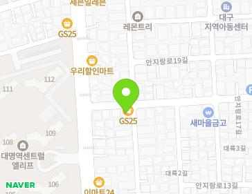 대구광역시 남구 안지랑로17길 107 (대명동) 지도
