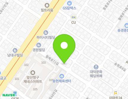대구광역시 달서구 월배로72길 23 (송현동, 황금빌) 지도