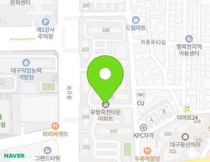 대구광역시 달서구 용산로 160 (용산동, 우방죽전타운) 지도