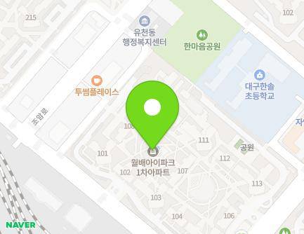 대구광역시 달서구 조암남로 182 (유천동, 대구월배아이파크) 지도
