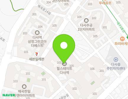 대구광역시 달성군 다사읍 매곡로12길 22 (힐스테이트다사역) 지도