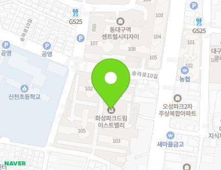 대구광역시 동구 송라로10길 34 (신천동, 화성파크드림이스트밸리) 지도