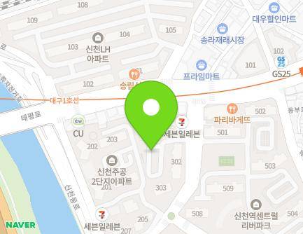 대구광역시 동구 동부로 20 (신천동, 신천역더뷰파크) 지도