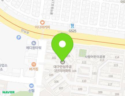 대구광역시 동구 안심로22길 3 (율하동, 안심주공1단지아파트) 지도