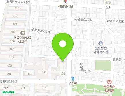 대구광역시 북구 관음중앙로 37 (관음동, 성창아파트) 지도