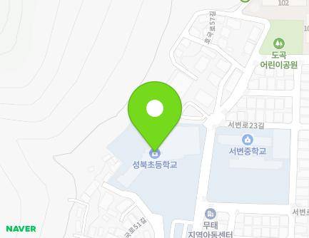 대구광역시 북구 호국로57길 42 (서변동, 대구성북초등학교) 지도