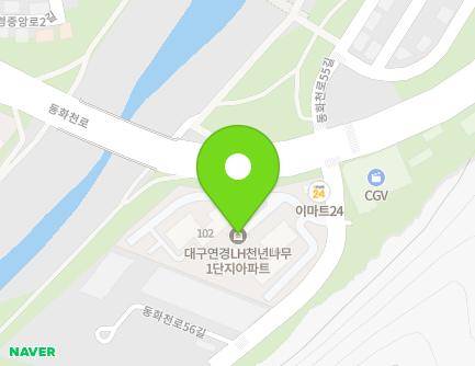 대구광역시 북구 동화천로 280 (연경동, 대구연경엘에이치천년나무1단지) 지도