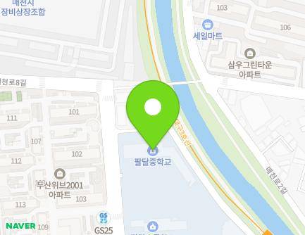 대구광역시 북구 매천로2길 19-22 (팔달동, 팔달중학교) 지도