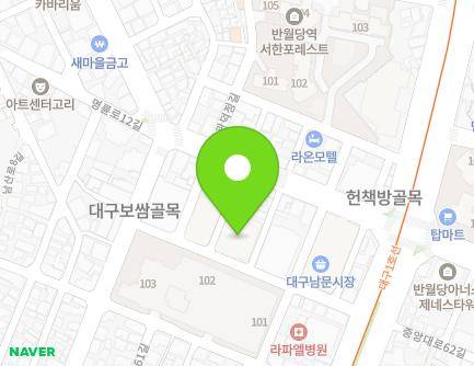 대구광역시 중구 중앙대로 307-22 (남산동, 남문3지구아파트) 지도