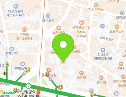 대구광역시 중구 달구벌대로 2109-20 (덕산동) 지도