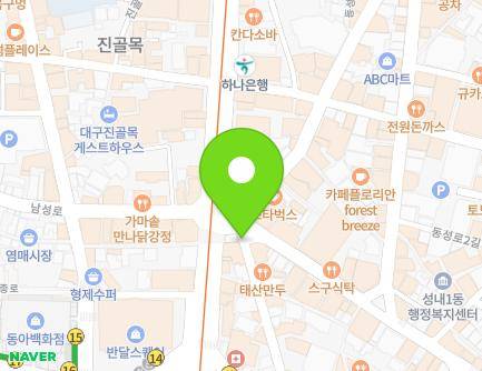 대구광역시 중구 달구벌대로 2109-38 (동성로3가, 가로판매) 지도