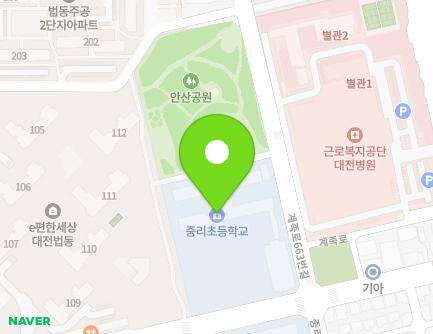 대전광역시 대덕구 중리북로 20 (법동, 대전중리초등학교) 지도